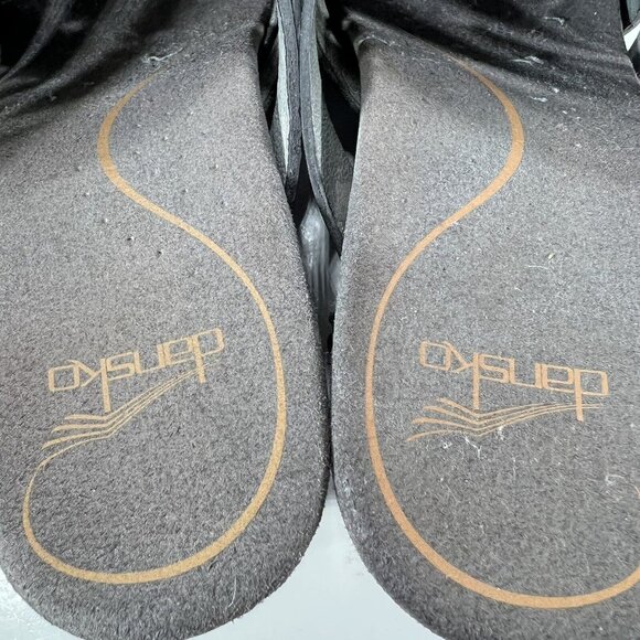 Dansko Womens Black Woven Leather Open Toe Cut-out Heel Shoes Braid Trim Sz 37 - Picture 10 of 11